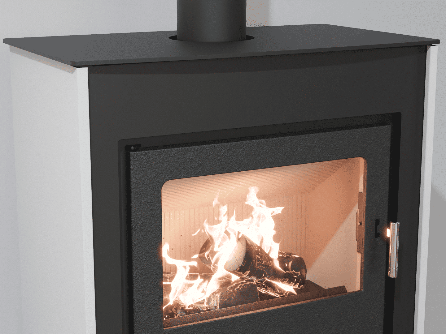2103_Fireplace stove with heat exchanger_Signal White_KamnaSchejbal_Kamna Schejbal_Kamnazvyroby_detail litinové dveře