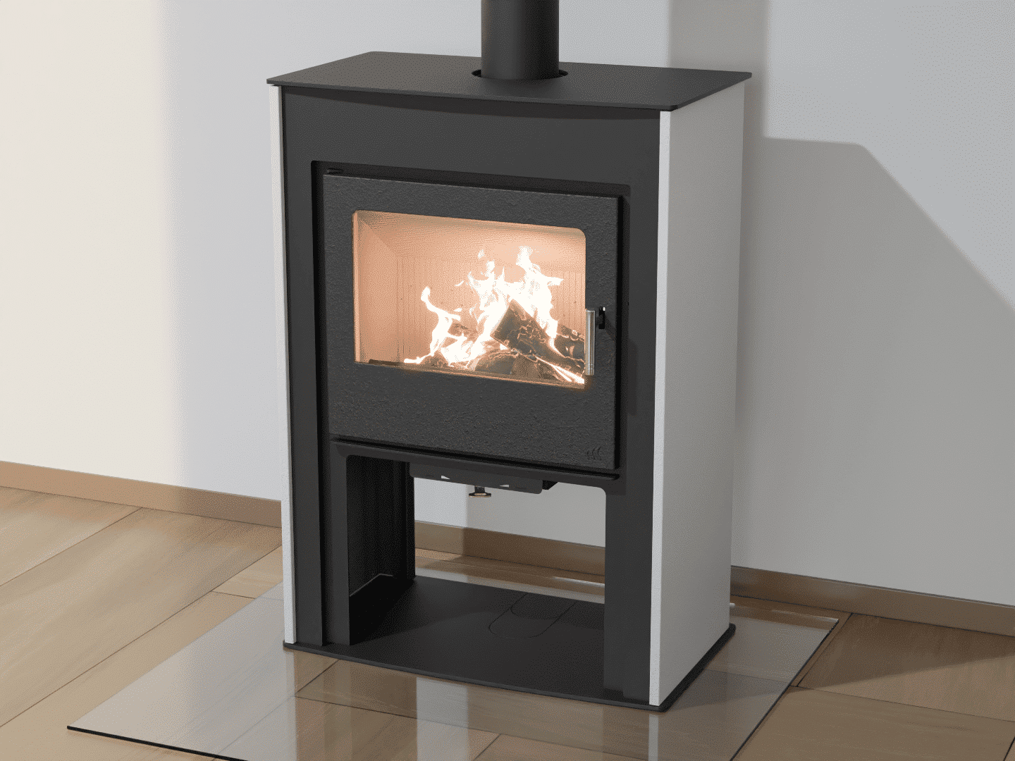 2103_Fireplace stove with heat exchanger_Signal White