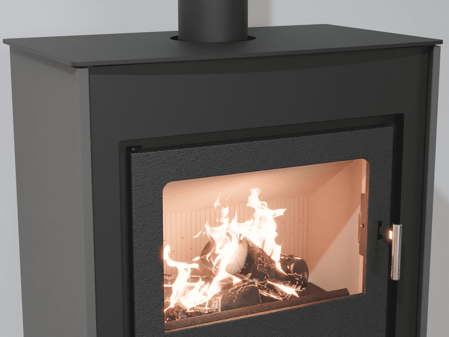 2101_Fireplace stove with heat exchanger_ Grey Aluminium_KamnaSchejbal_Kamna Schejbal_Kamnazvyroby_detail litinové dveře