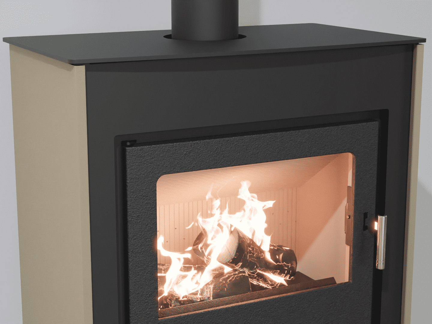2101_Fireplace stove with heat exchanger_ Grey Beige_KamnaSchejbal_Kamna Schejbal_Kamnazvyroby_detail litinové dveře
