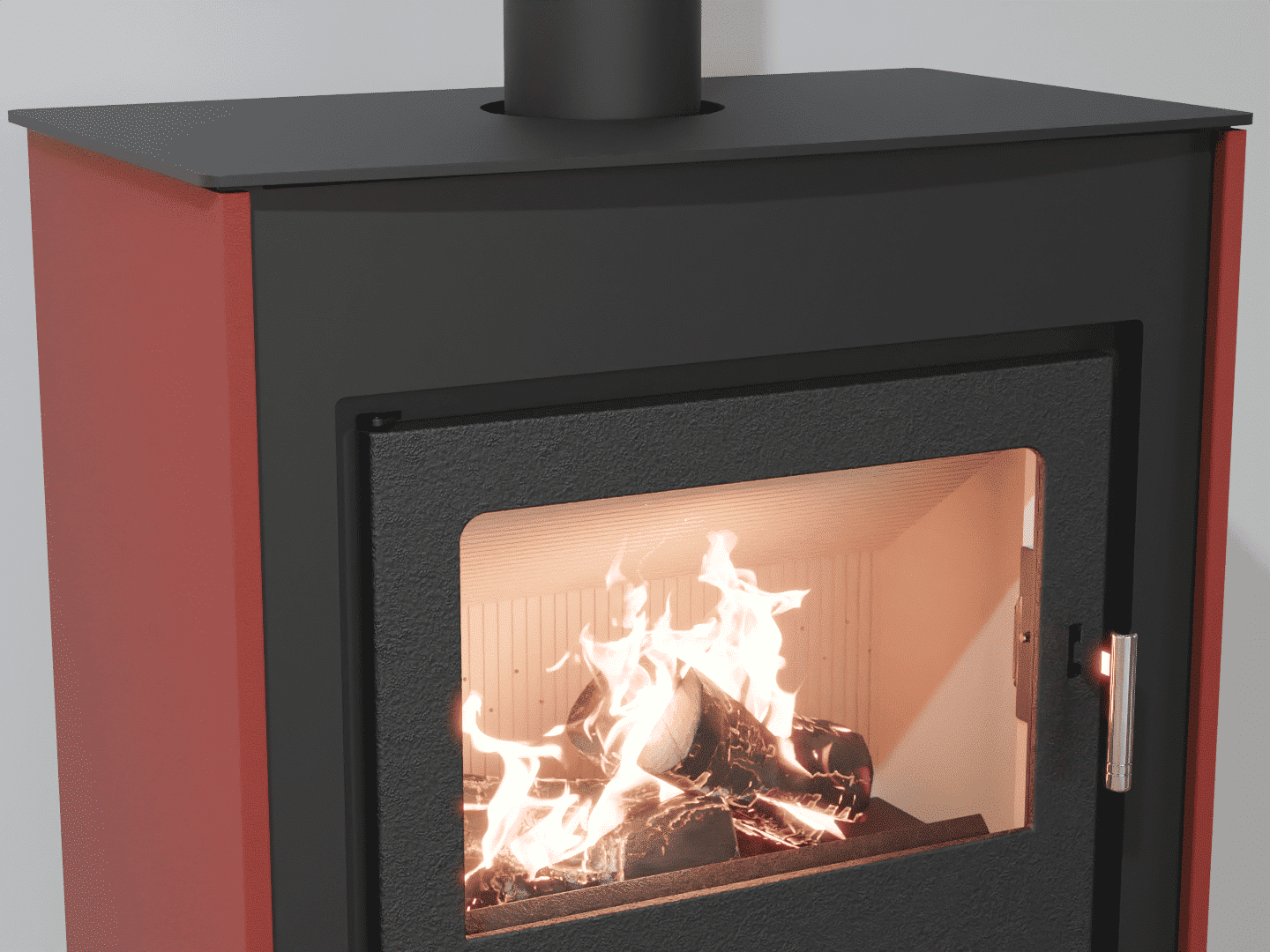 2101_Fireplace stove with heat exchanger_Oxide Red_KamnaSchejbal_Kamna Schejbal_Kamnazvyroby_detail litinové dveře