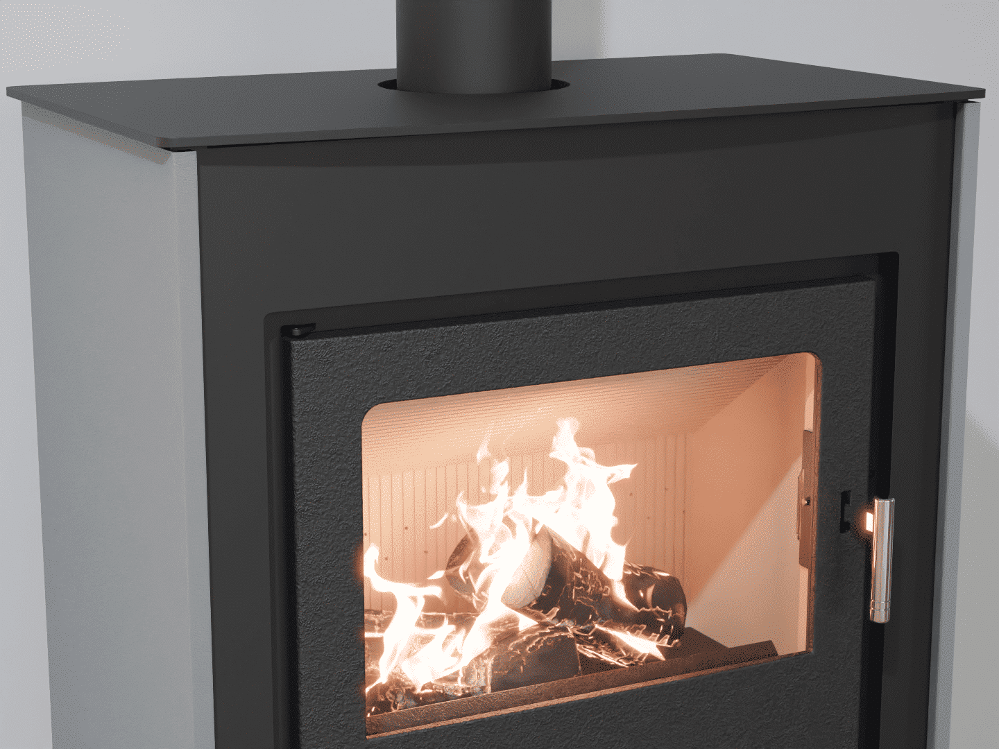 2101_Fireplace stove with heat exchanger_White Aluminium_KamnaSchejbal_Kamna Schejbal_Kamnazvyroby_detail litinové dveře