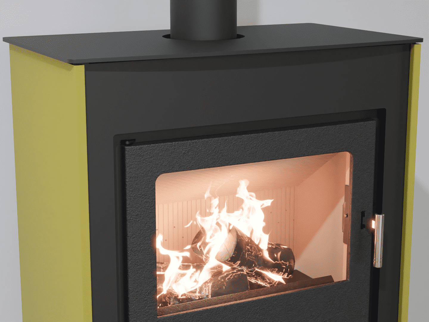 2101_Fireplace stove with heat exchanger_Zinc Yellow_KamnaSchejbal_Kamna Schejbal_Kamnazvyroby_detail litinové dveře