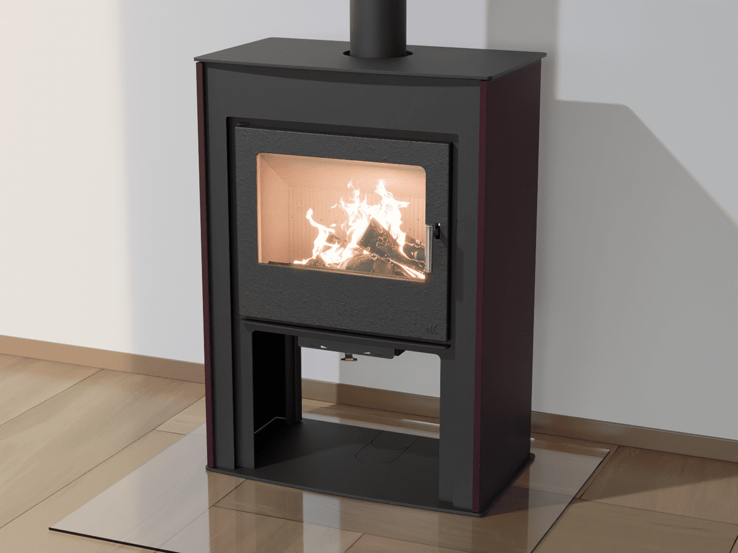 2103_Fireplace stove with heat exchanger_Purple Violet