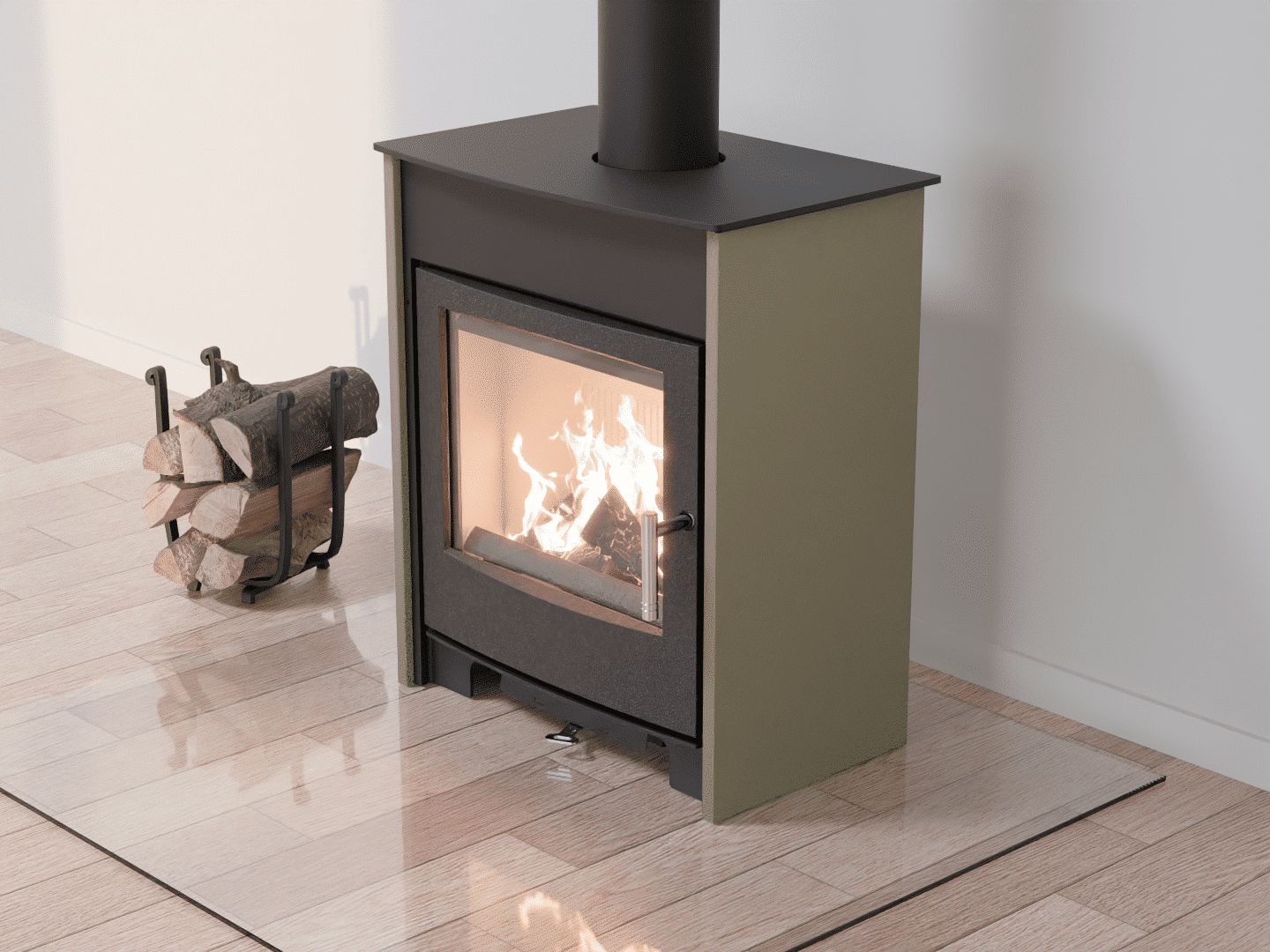 4051_Fireplace stove with heat exchanger_Cement Grey