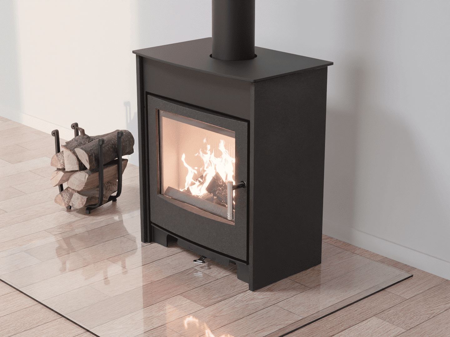 4051_Fireplace stove with heat exchanger_Slate Grey