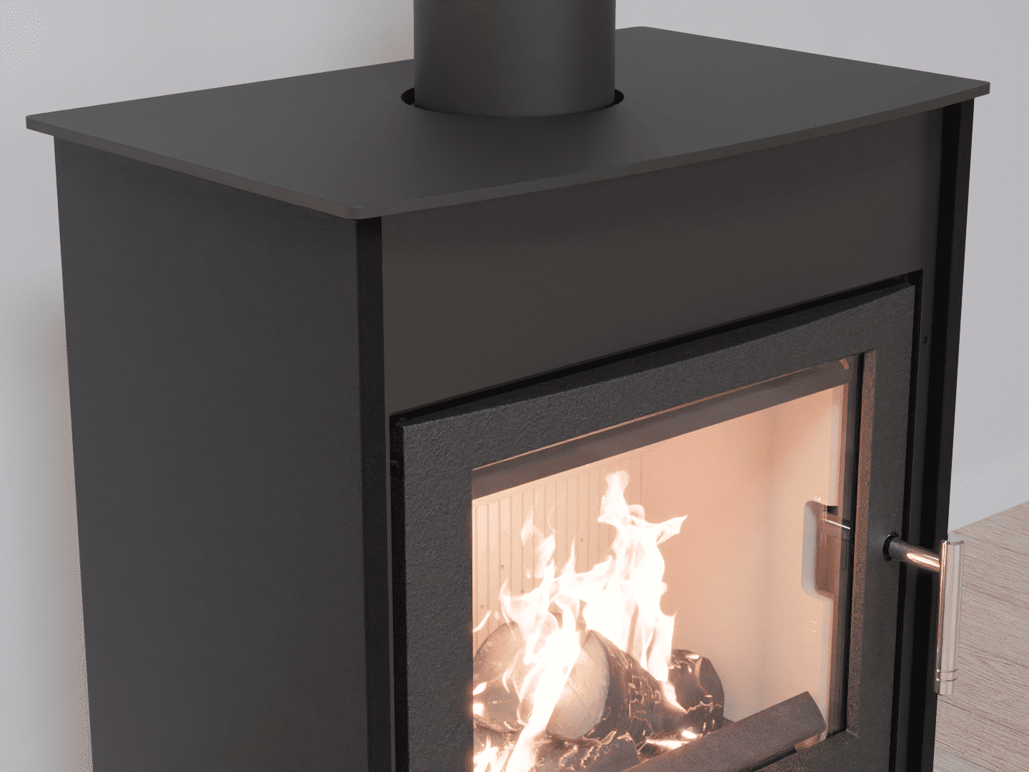 6051_Fireplace stove with heat exchanger_Graphite Black_KamnaSchejbal_Kamna Schejbal_Kamnazvyroby_detail litinové dveře