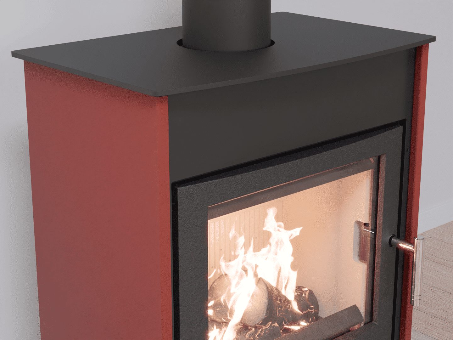 6051_Fireplace stove with heat exchanger_Oxide Red_KamnaSchejbal_Kamna Schejbal_Kamnazvyroby_detail litinové dveře