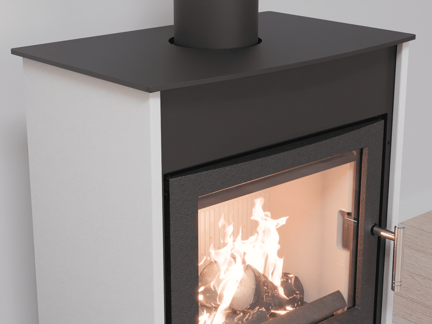 6051_Fireplace stove with heat exchanger_Signal White_KamnaSchejbal_Kamna Schejbal_Kamnazvyroby_detail litinové dveře