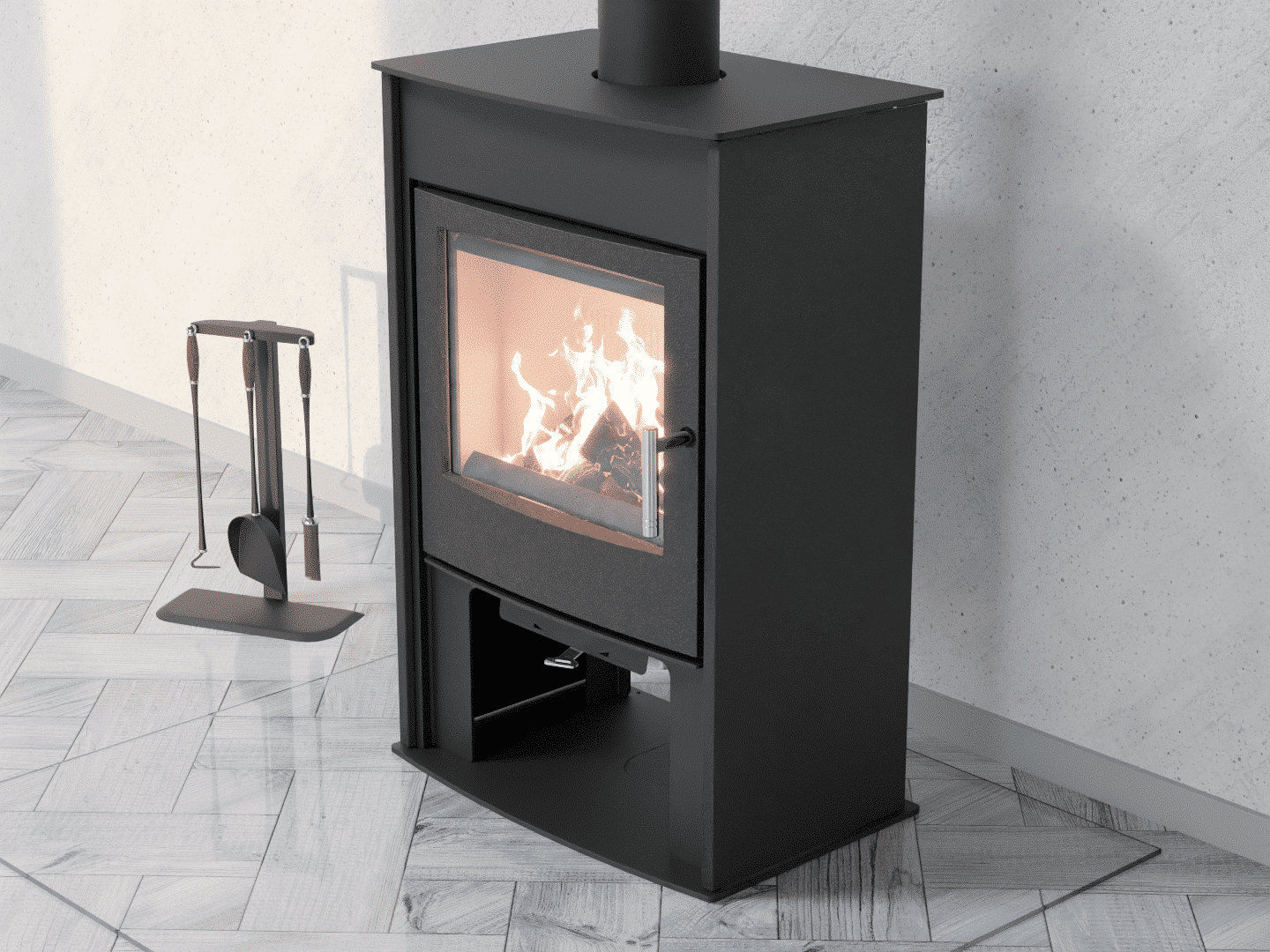 6051_Fireplace stove with heat exchanger_Slate Grey