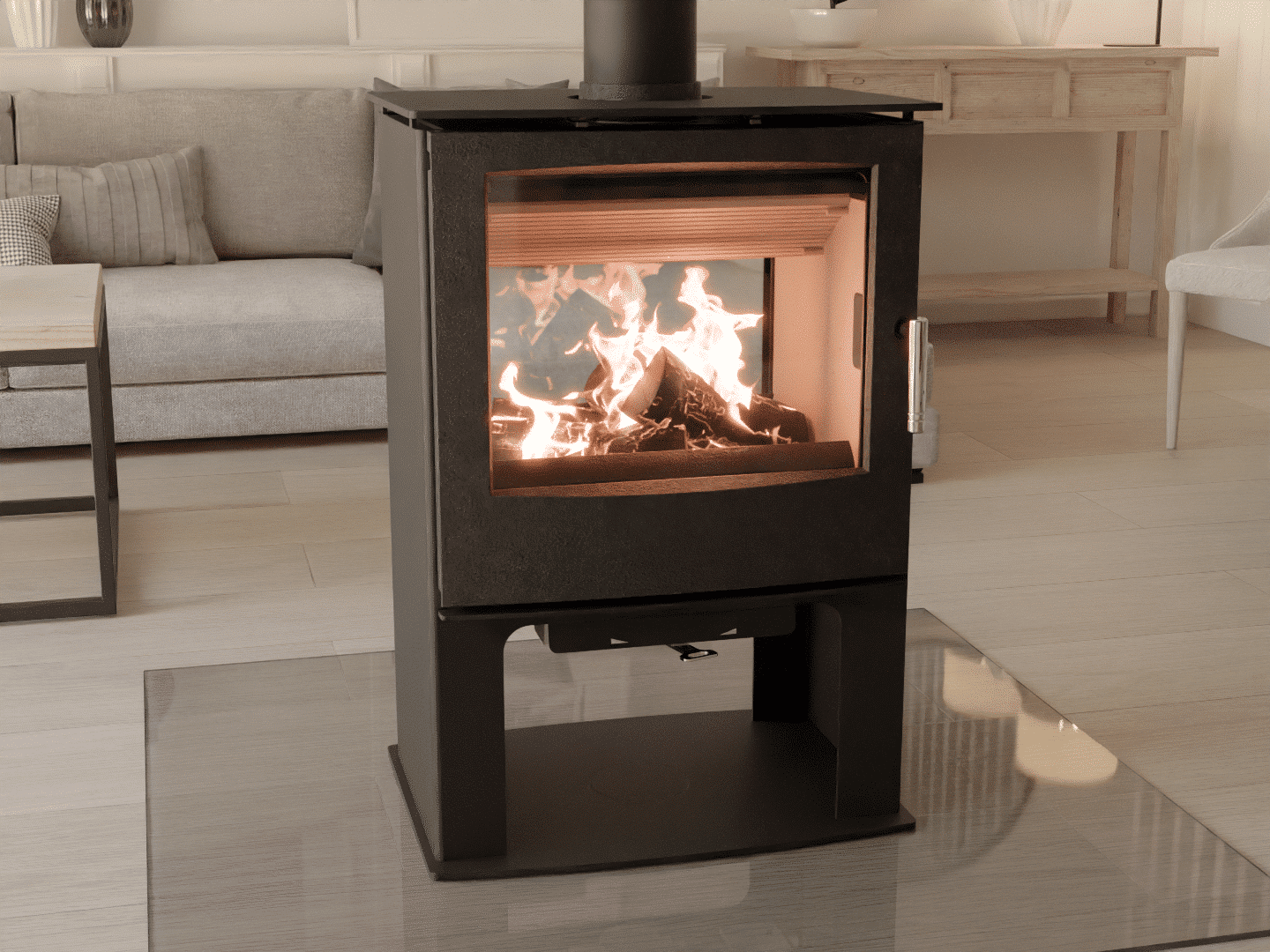 Double-sided see-through fireplace stove 65051